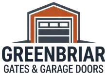 Greenbriar Gates & Garage Doors logo: a garage door emblem above the company name