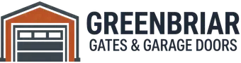 Greenbriar Gates & Garage Doors logo: a garage door emblem beside the company name